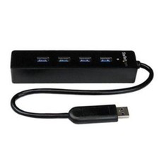 StarTech ST4300PBU3 4 Port Portable SuperSpeed USB 3.0 Hub with Built-in Cable
