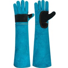 Pet Training Protection Gloves Cowhide Leather 60cm Extended Length for Safety