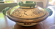  Vintage Japanese Donabe Clay Pot With Green ...