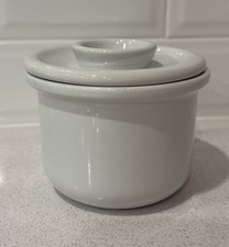 Williams Sonoma White French Butter Bell Breakfast Butter Keeper Crock Stoneware