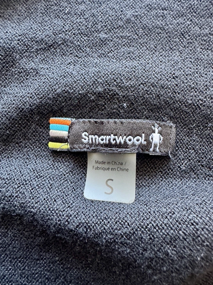 Suéter Smartwool Mujer Pequeño Negro Gris Envoltura Exterior Senderismo Boho Oficina Núcleo Foto 3 de 4