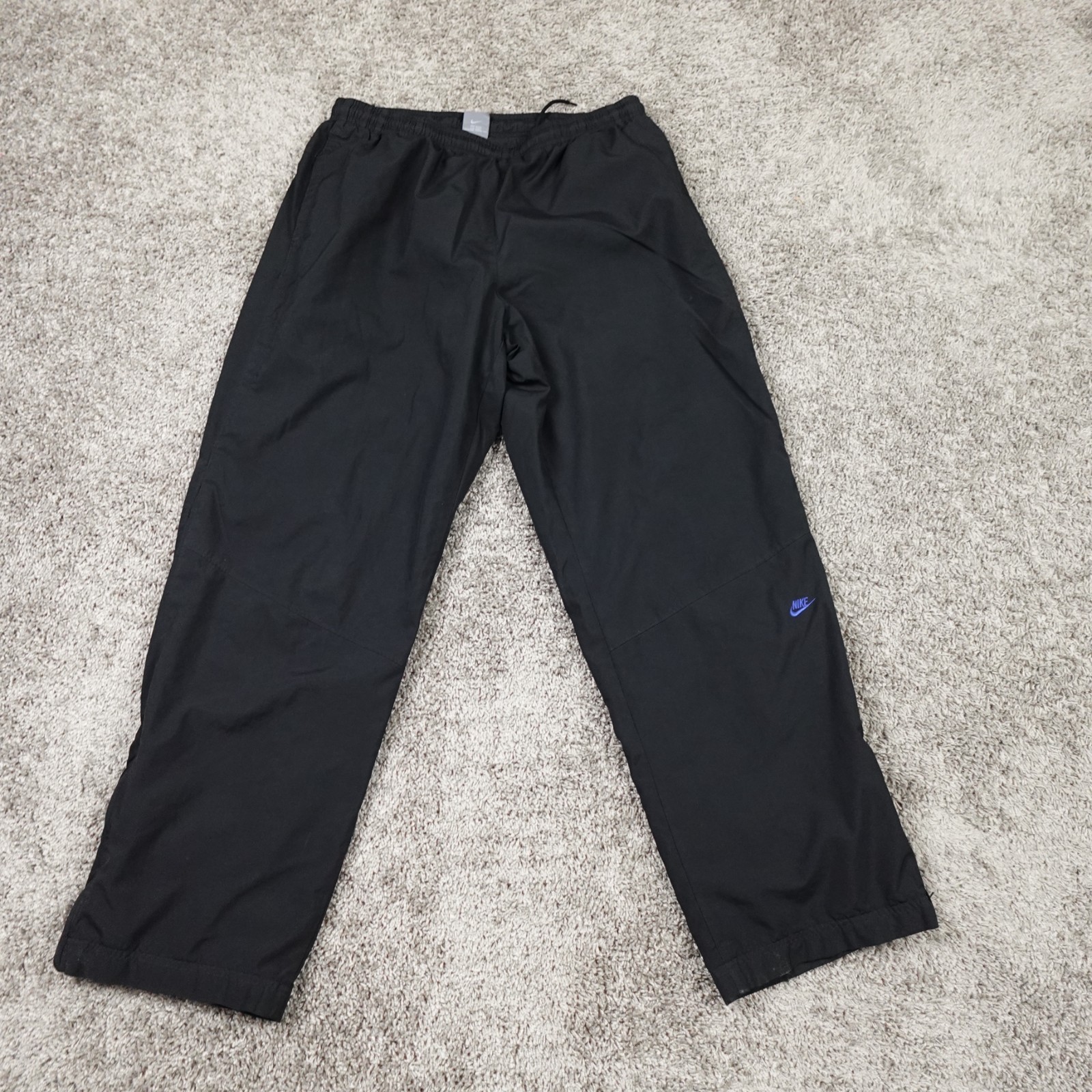 Vintage Nike Track Pants Mens XL Wide Leg Baggy Y2K Silver Tag Ankle Zip