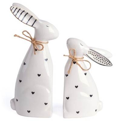 Valery Madelyn Easter Decorations for Home, Medium Medium, White Black Gold 
