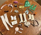 Vintage Barbie Lot of Accessories 1960's Shoes, Boots, Purses, Eyelash Pencil, &