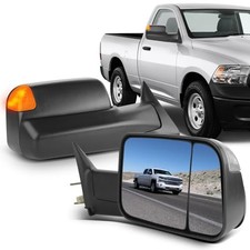 Towing Mirrors Fit For 1998-2002 1998-2001 for Dodge/Ram Black - Power Heated