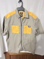 Dickies Short-Sleeve Work Jacket in Khaki and Yellow Panels