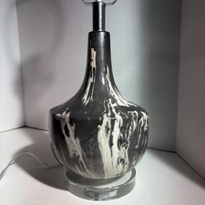 Mid Century Modern Style Black Marbled Cerami...