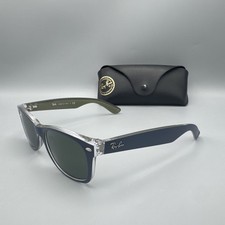 Ray-Ban RB2132 New Wayfarer 6188 Matte Blue Green Sunglasses 52-18-145  CASE