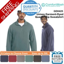    ComfortWash by Hanes Garment-Dyed Quarter-Zip Sweatshirt Up To 3XL GDH425
