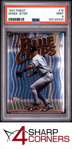 1997 FINEST #15 DEREK JETER YANKEES HOF PSA 9