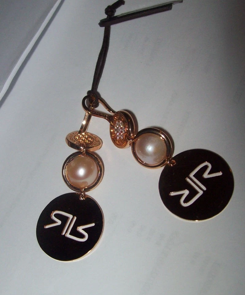 Rebecca SHIBUYA гламур розового золота жемчуг серьги BPEOPR05 $295 новый с Ярлыками - Изображение 2 из 3