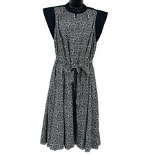 Rebecca Minkoff Ivah Zip Front Printed Midi Sheath Dress Women's Size M Belted