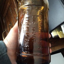 AMBER 9.25&rdquo; SANFORDS INKS AND LIBRARY PASTE QT . 1910&rsquo;s Ink MASTER