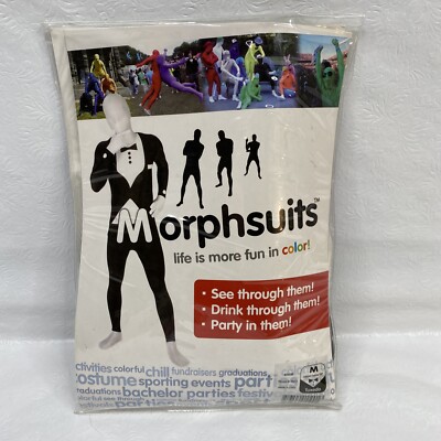 Morphsuit Sz MED Black White Tuxedo Costume Morph Suit Formal Wedding Halloween
