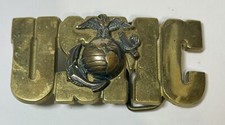 Vintage - USMC - Solid Brass Belt Buckle
