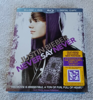 Justin Bieber: Never Say Never Blu-ray/DVD 2-Disc Set Widescreen With Slipcover