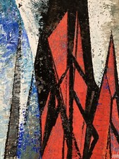 Very Beautiful Oil Painting Paper Abstract Expressionist Signed Boydron