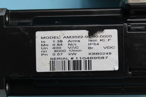 Beckhoff Servomotor AM3022-0C00-0000 0,57kw, 1 Stück, kostenloser Expressversand - Bild 7 von 8