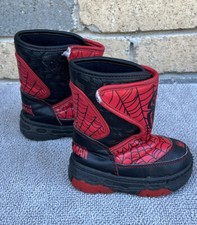 Marvel Spiderman Toddler BootsSize 5/6 Black Red Logo