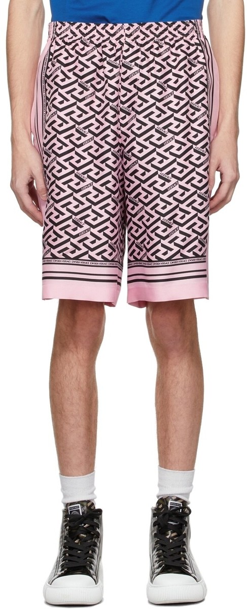 VERSACE Mens Greca-print Silk Shorts In Pink size IT56 | eBay VERSACE Mens Greca-print Silk Shorts In Pink size IT56 | eBay