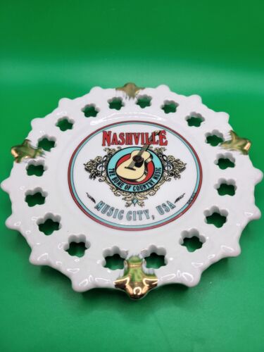 Nashville Souvenirteller Harz ca. 6"" Durchmesser Music City USA