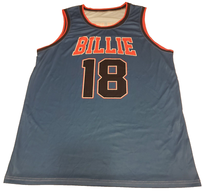 【新品未開封】ビリーアイリッシュ basketball jersey merch BILLIE EILISH~ Blue Mesh 2018 TOUR Size L Adult RARE Garment 1