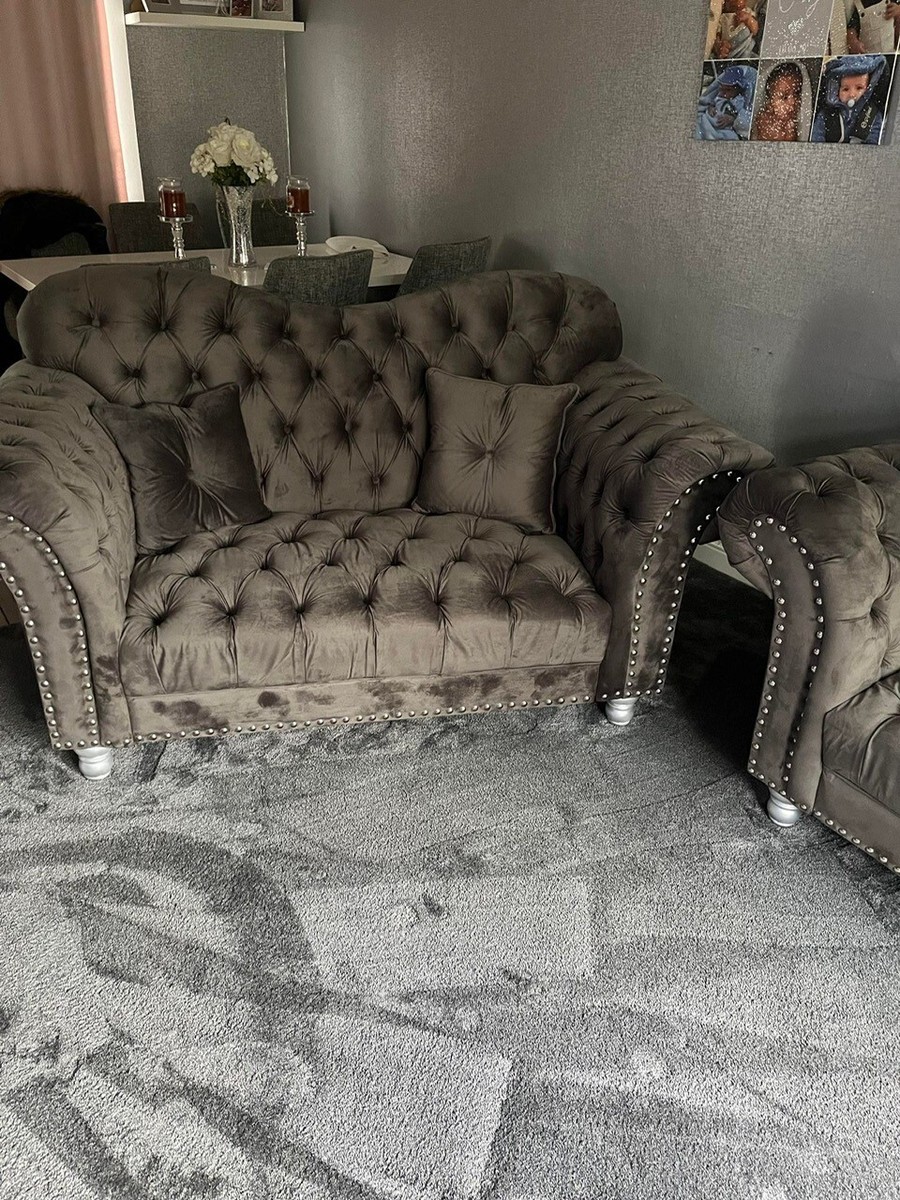 Grey Velvet Sofa Set Matttroy
