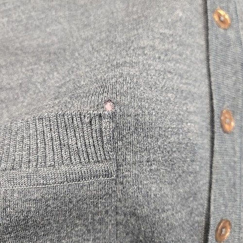 St Croix Knits 100% Merino Wool Gray Cardigan Sweater Size XL Gold Buttons USA - Picture 10 of 10
