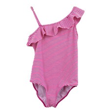 Joe Fresh Ruffle Shoulder Seersucker One Piece New Size 14