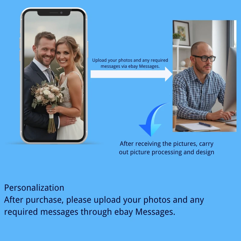 Foto de cristal personalizada regalo de cumpleaños - Gif personalizado grabado con láser Foto 2 de 4