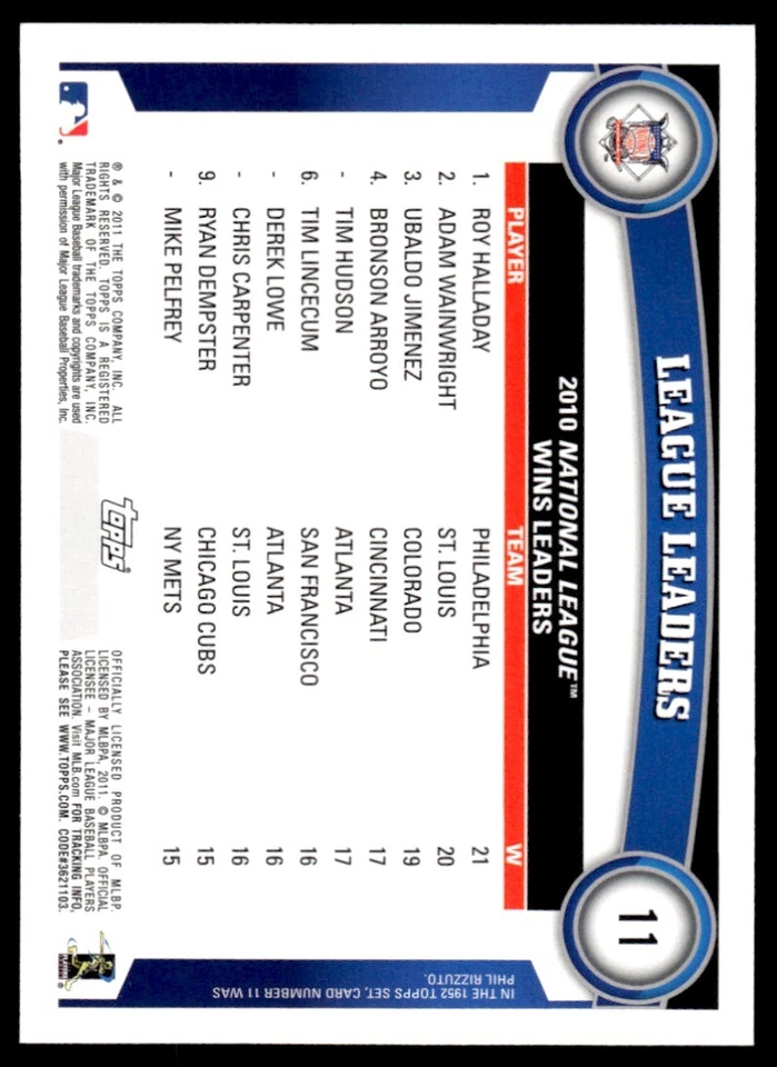 2010 Topps Cognac Diamond Anniversary Adam Wainwright St. Louis Cardinals #136 - Image 2 of 2