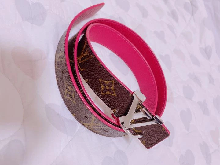 Louis Vuitton Pink Monogram LV Logo Buckle Belt From Japan Fedex