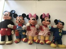 lot of 5 MICKEY/MINNIE MOUSE vintage plush dolls 1989-1990