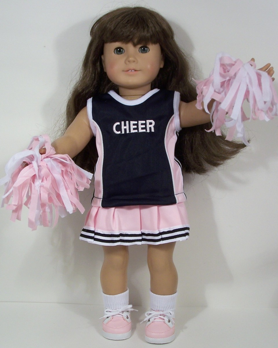 PINK BLACK Cheer Cheerleader Costume Doll Clothes For 18