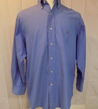 RALPH LAUREN MEN'S DRESS SHIRT LONG SLEEVE BLUE SIZE 16-33