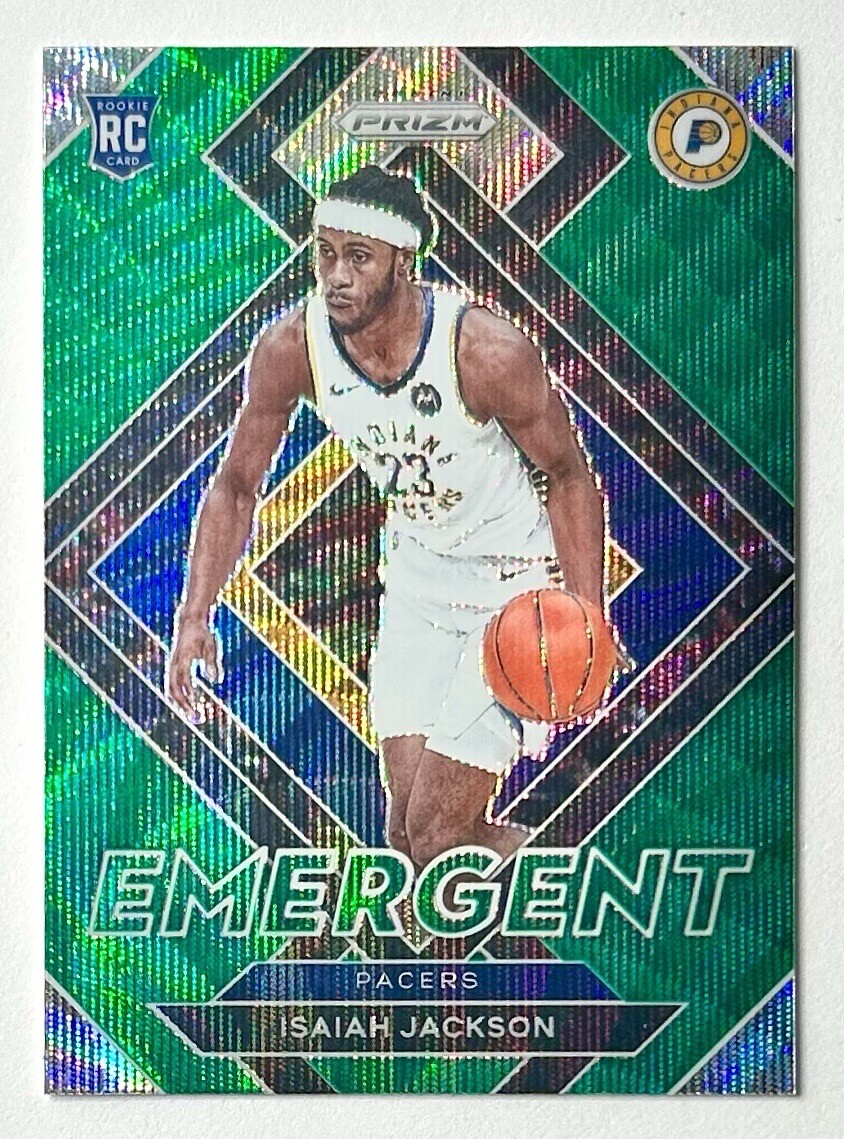 2021-22 Prizm Isaiah Jackson Green Wave Emergent Prizm Rookie SP RC #2 Rare NBA