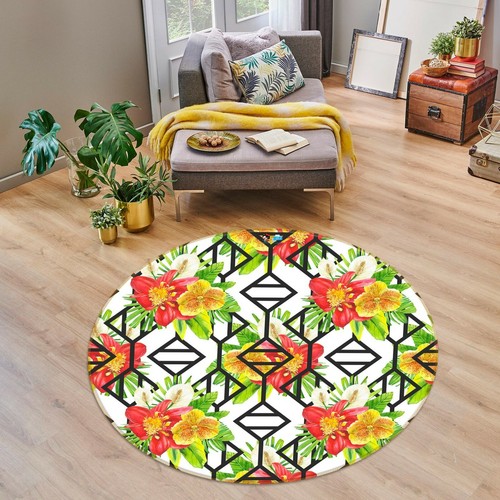 3D Yellow Flower Leaves ZHUA736 Game Non Slip Rug Mat Photo Carpet Zoe - Bild 1 von 5