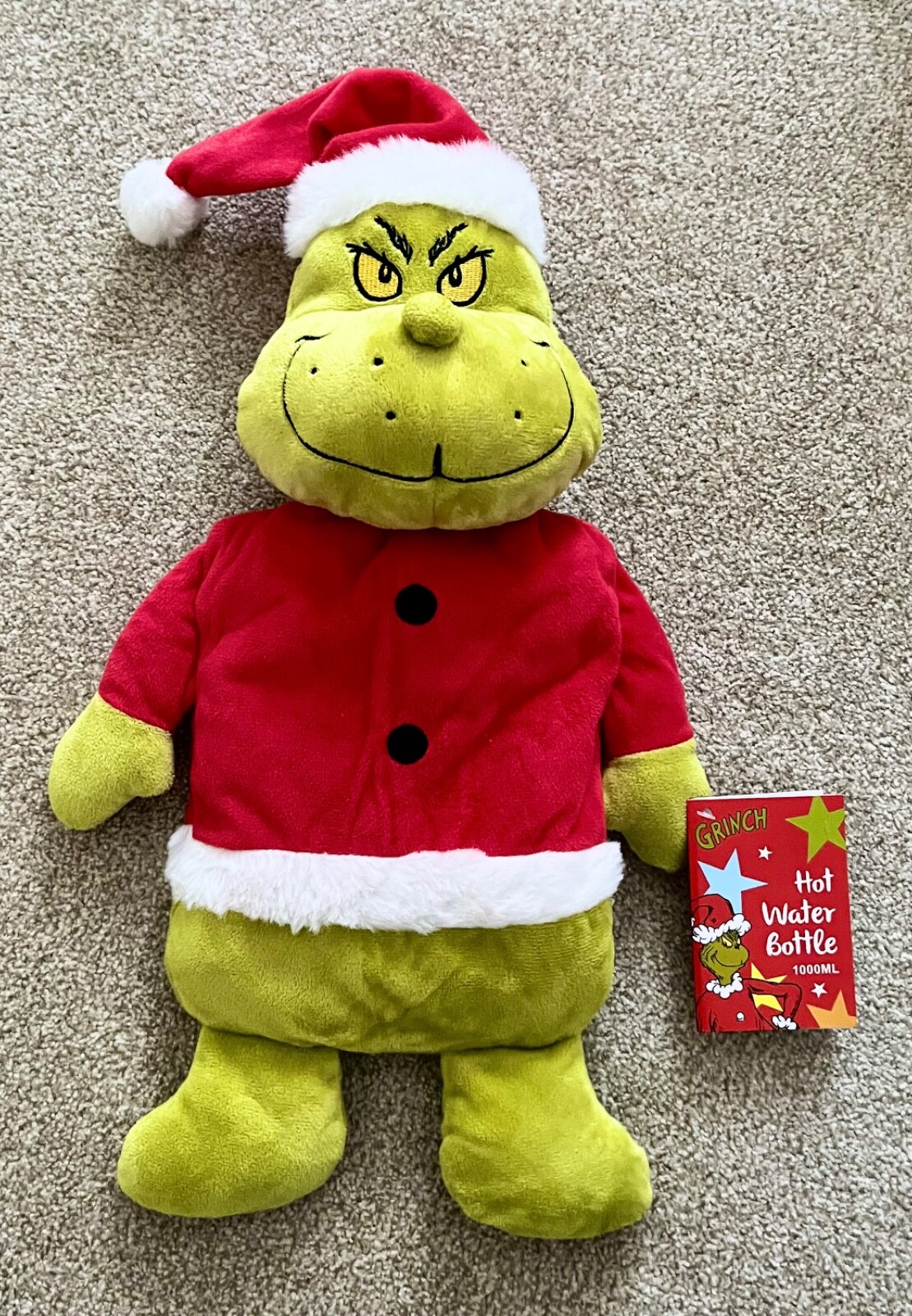 The Grinch Hot Water Bottle Dr Seuss 1L Gift Christmas Xmas Primark New