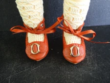 LEATHER SHOES for/for BLUEBERRY DOLLS or other - Rust - DOLL SHOES