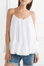 Rhode Resort Nala Tank Top S Women's Casual Sleeveless Ruffled Blouse NEW 24626