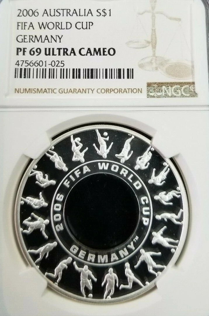 2006 AUSTRALIA SILVER DOLLAR S$1 FIFA WORLD CUP NGC PF 69 ULTRA