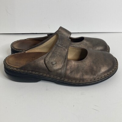 Finn Comfort Mary Jane Shoes Womens 42 11 Bronze Brown Leather Slip On Mules