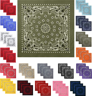 #ad #ad Trainmen Paisley Jumbo Bandana Military Large Army Cotton Bandanna 27quot; 3 Pack $14.99