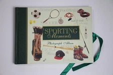 Sporting Moments Photo Album by Burnes 14 Pages for 19 Photos New green w gold