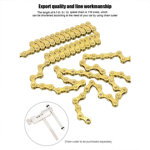 6/7/8/9/10 Speed MTB Bicycle Chain Mountain Bike Chains Road Cycling Part Gold - Picture 4 of 13