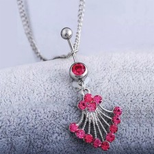 Bauchnabelpiercing *Zirkonia Chirurgenstahl Gebogener Stab Kristall Kette Top