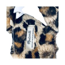 Madewell Sustainable Crisscross Leopard Print Faux Fur Fuzzy Slippers