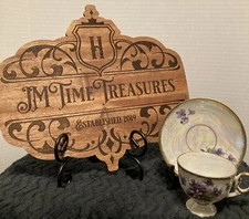 Vintage Norleans Porcelain Luster Tiny Violet Design Small Tea Cup And Saucer