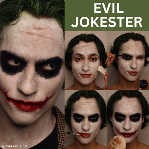 Mehron Evil Joker J Character Villian Professional Make Up Costume Kit KMP-EJ - Picture 4 of 5