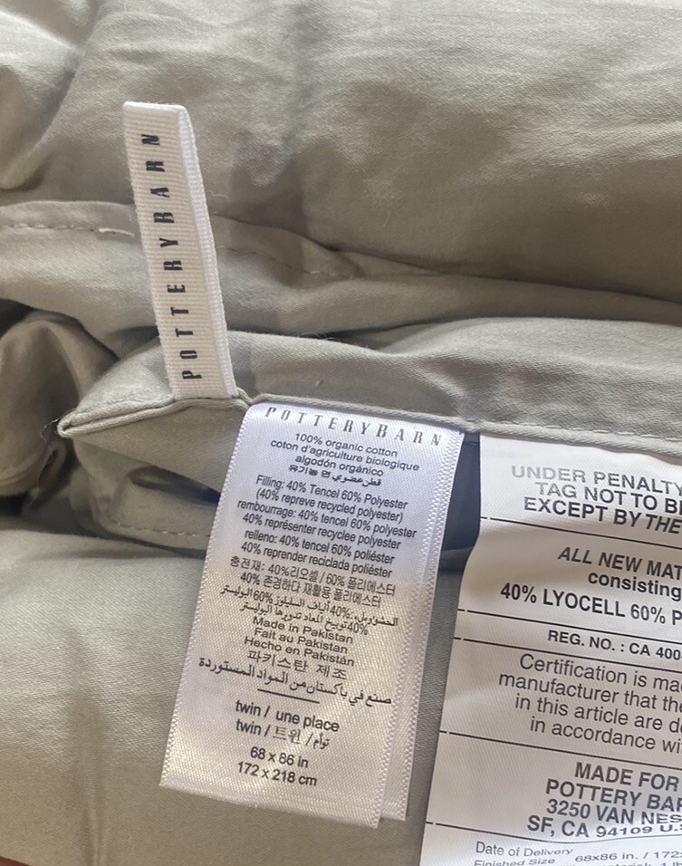 Pottery Barn Mirage Dream Brushed Cotton Comforter; Twin/XL